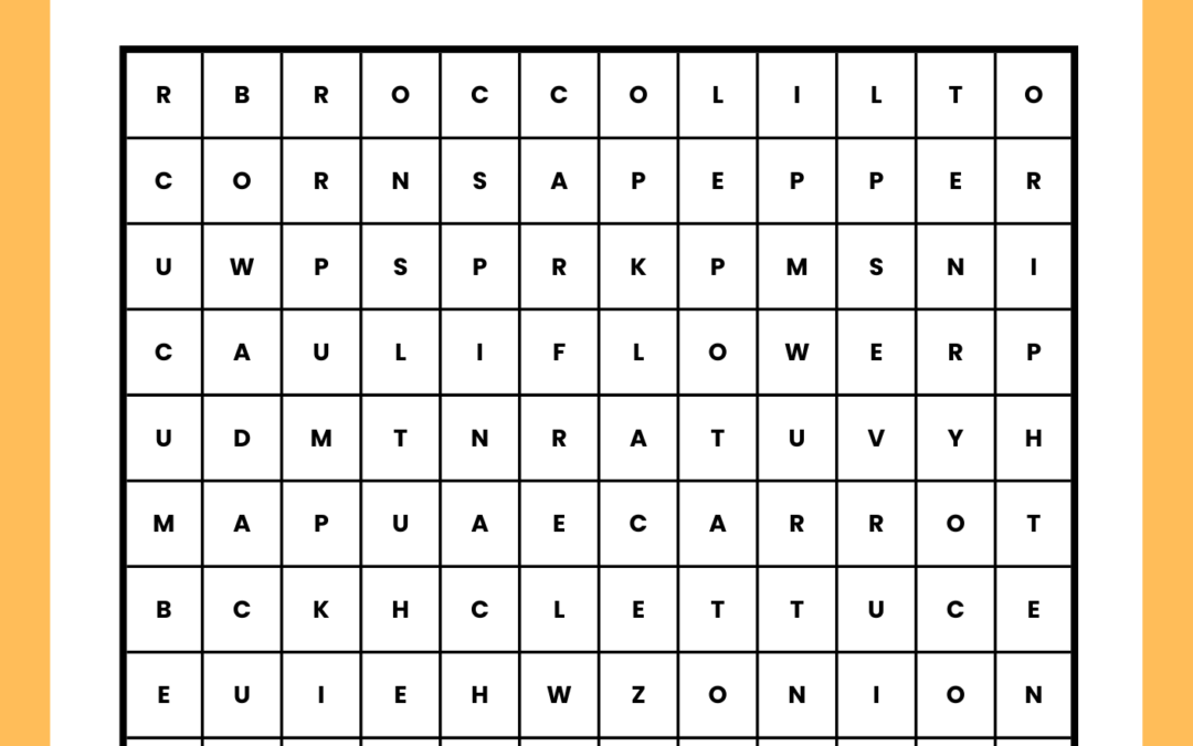 Veg Fruit Word Searches